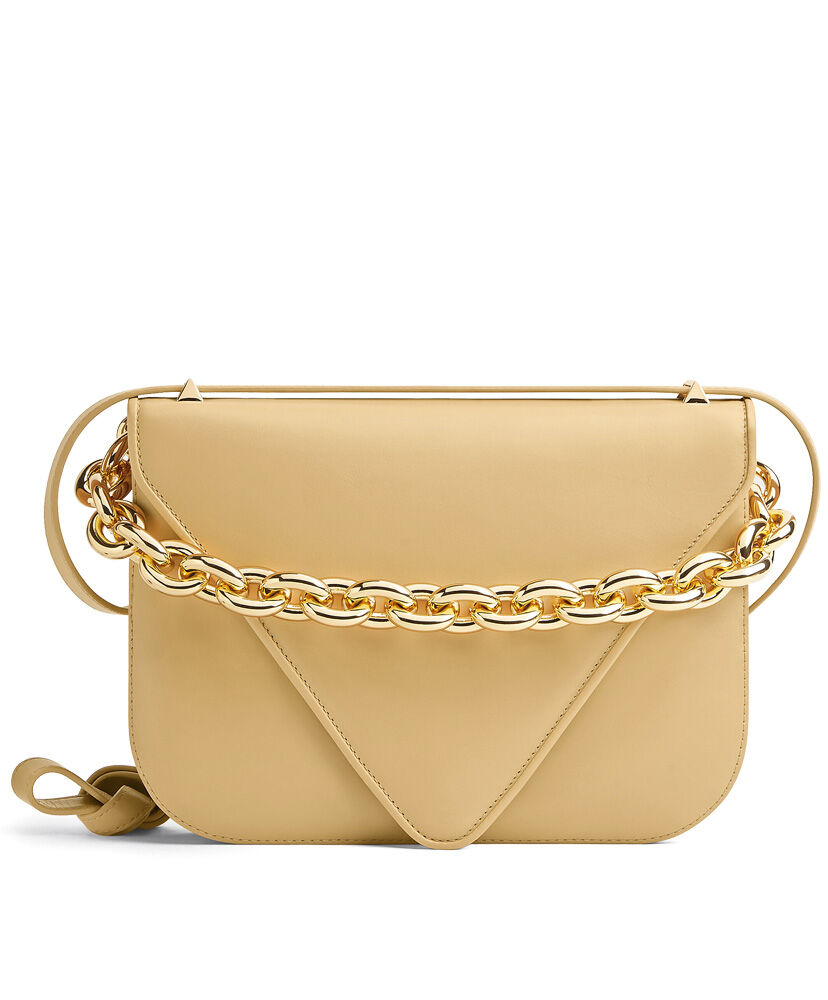 Bottega Veneta Mount Leather Envelope Bag Apricot